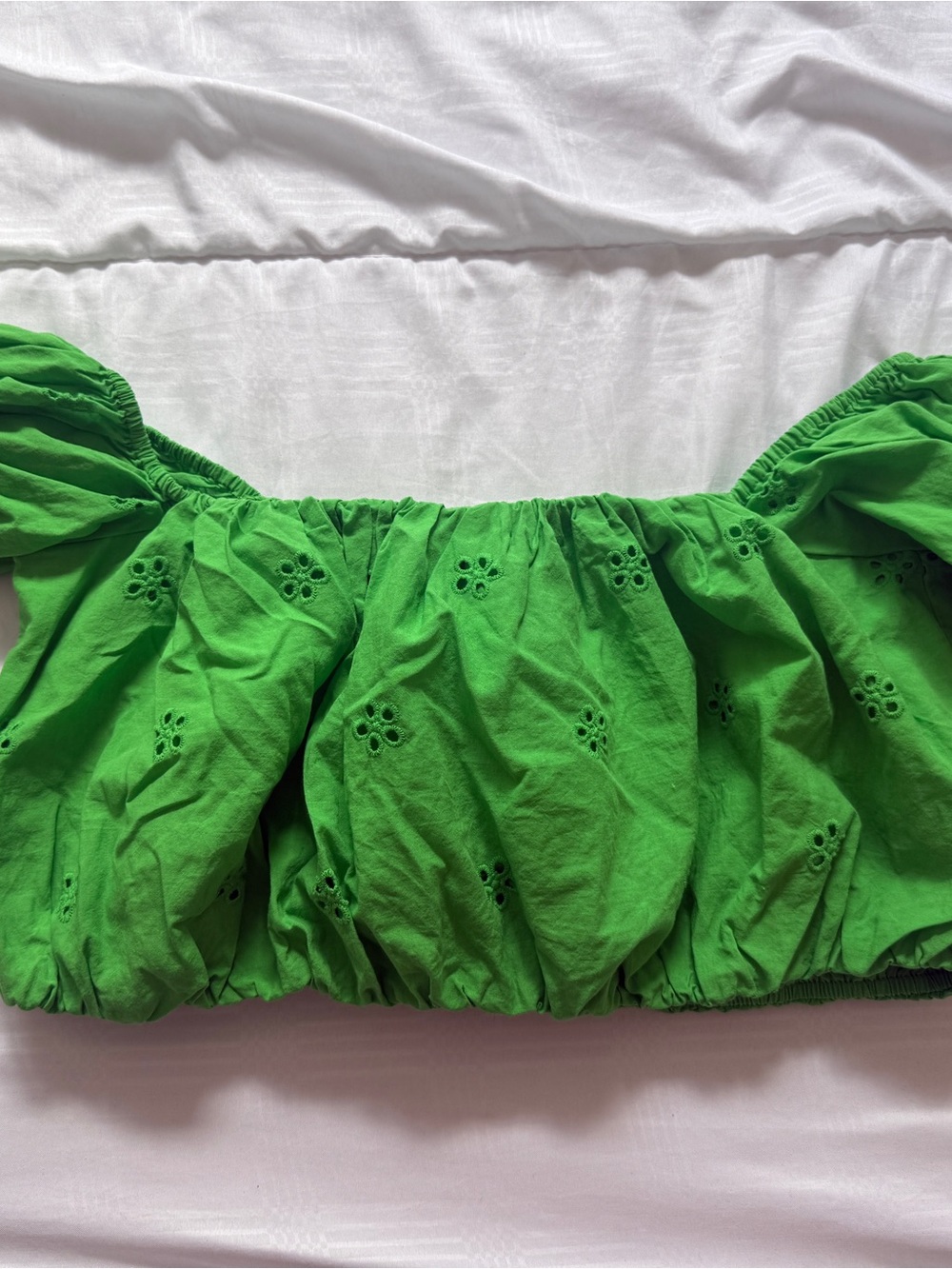 H&M Bright Green Eyelet Crop Top